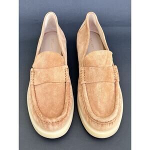 STUART WEITZMAN Blake Suede Loafer Camel/Cream Women's Size 8.5 US